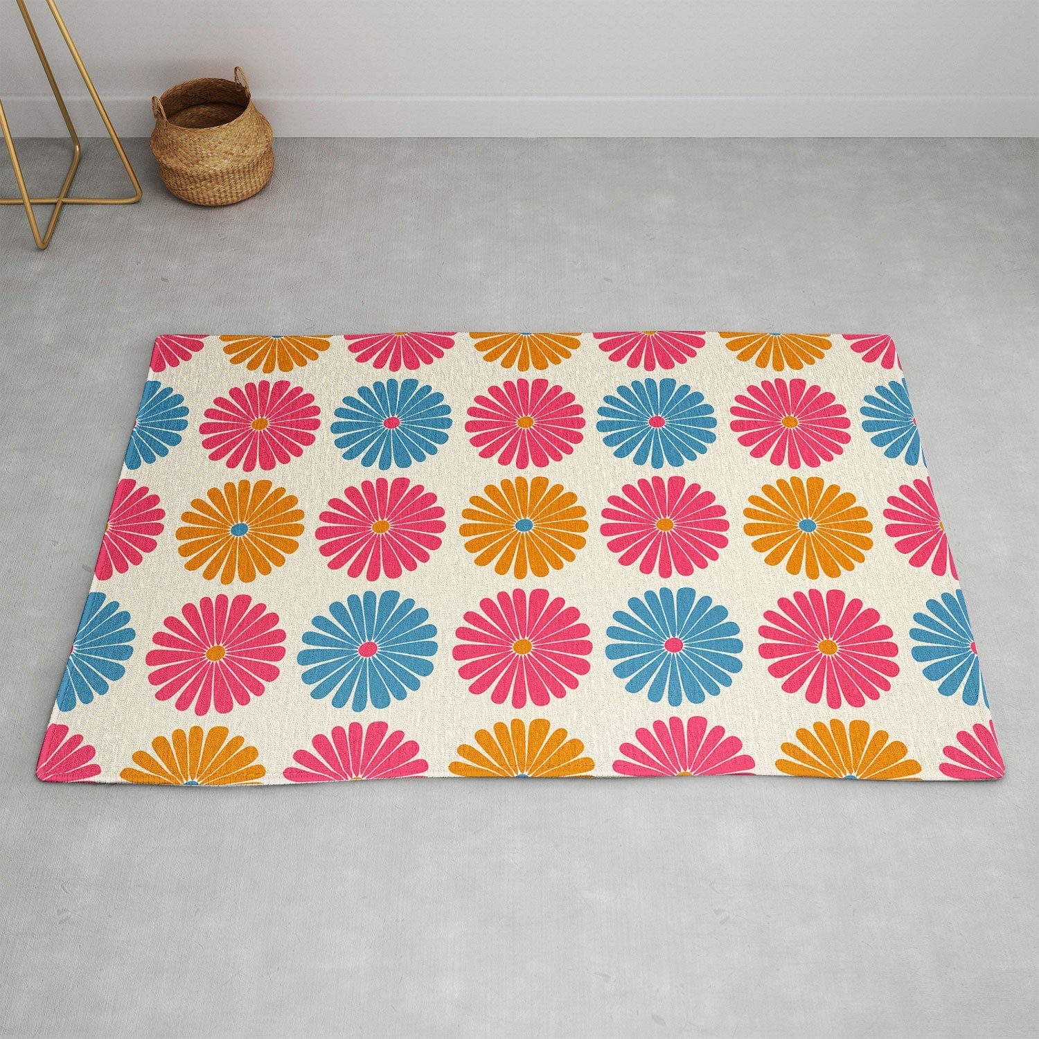 Colour Poems Daisy Pattern Multicolor II Area Rug