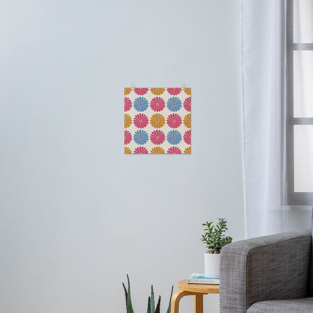 Colour Poems Daisy Pattern Multicolor II Art Print