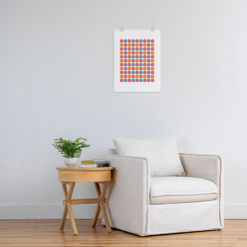 Colour Poems Daisy Pattern Multicolor II Art Print