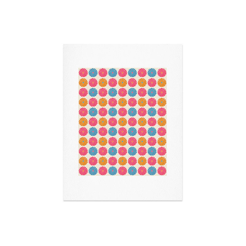Colour Poems Daisy Pattern Multicolor II Art Print