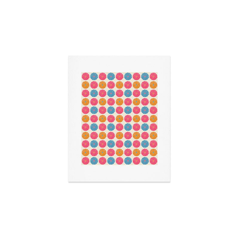 Colour Poems Daisy Pattern Multicolor II Art Print