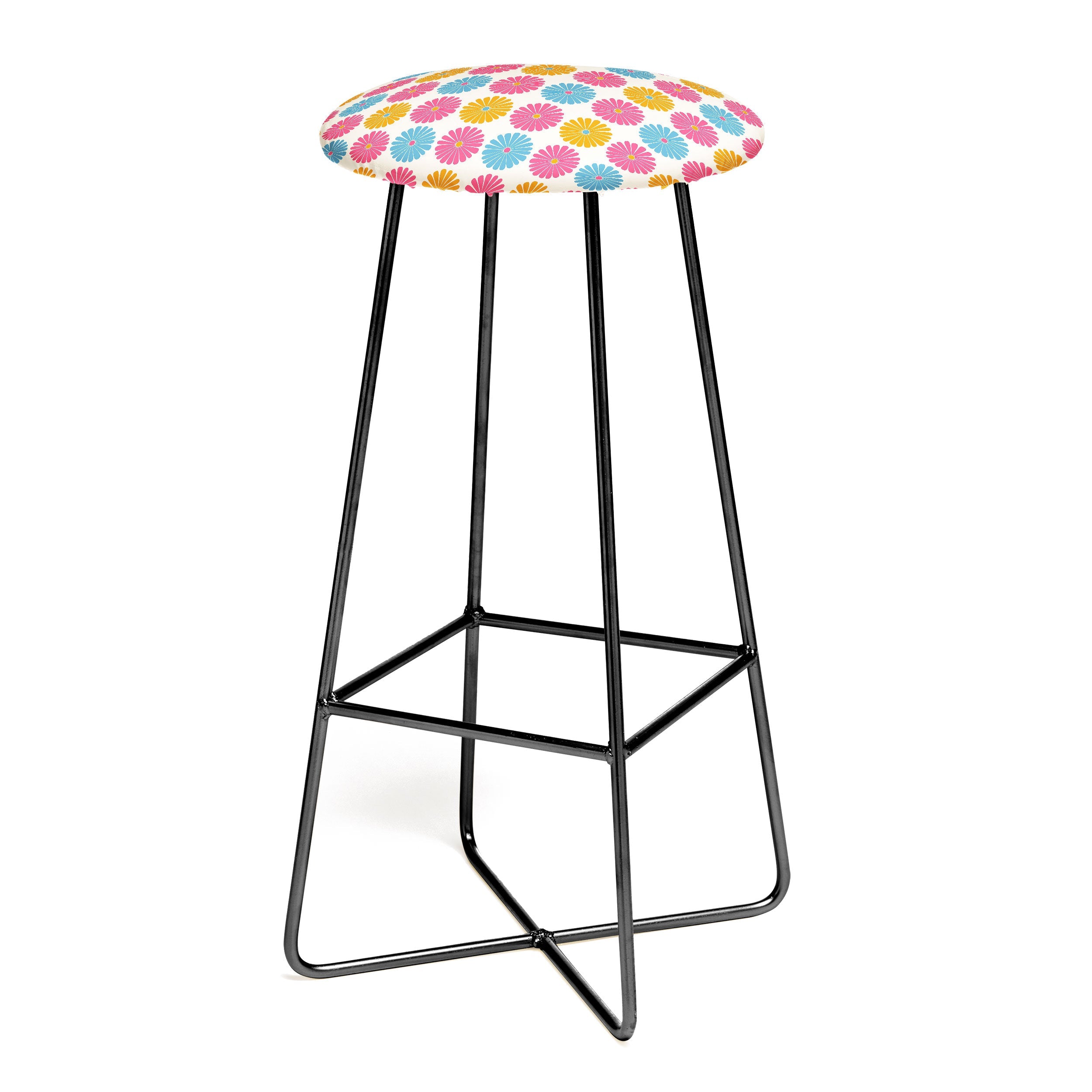 Colour Poems Daisy Pattern Multicolor II Bar Stool