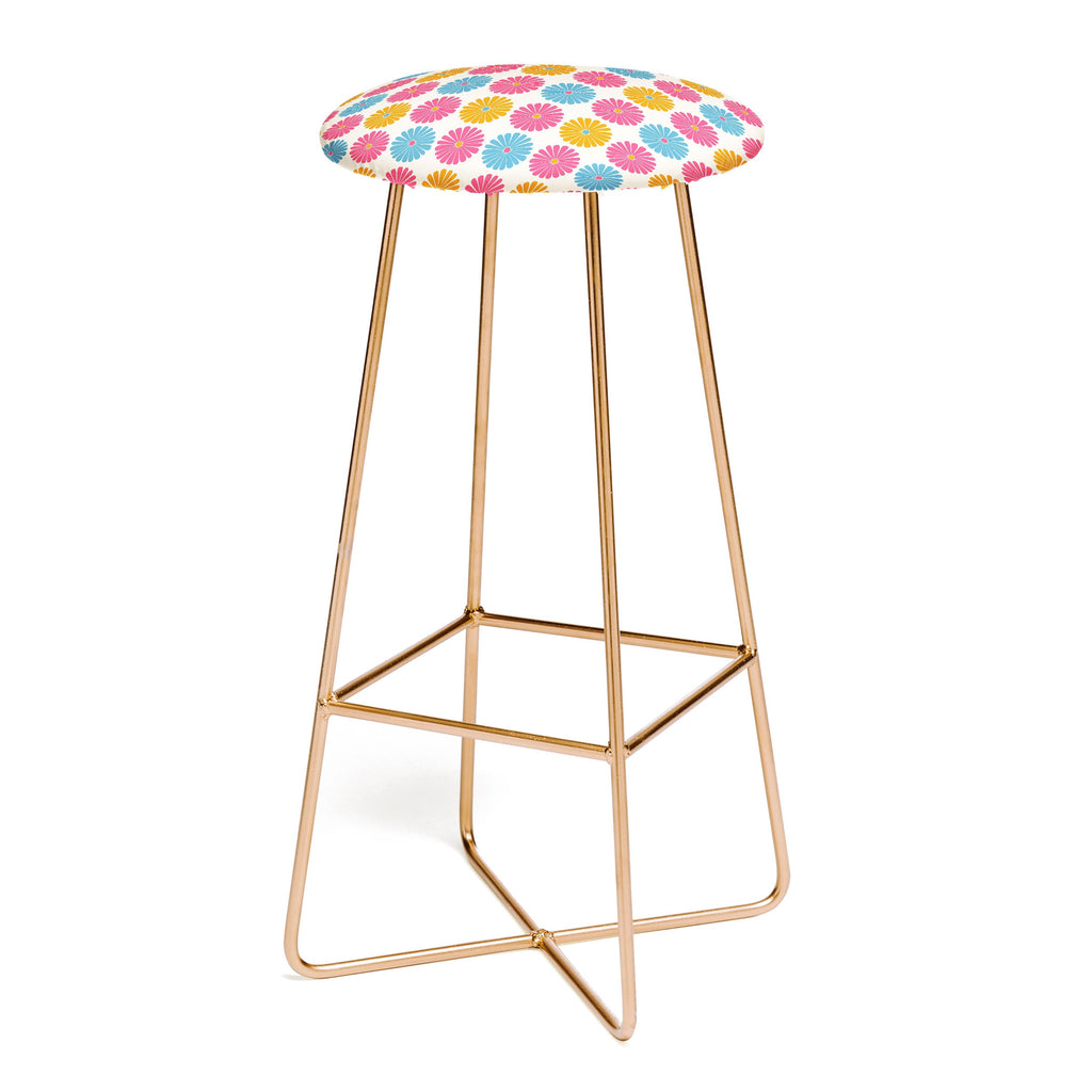 Colour Poems Daisy Pattern Multicolor II Bar Stool