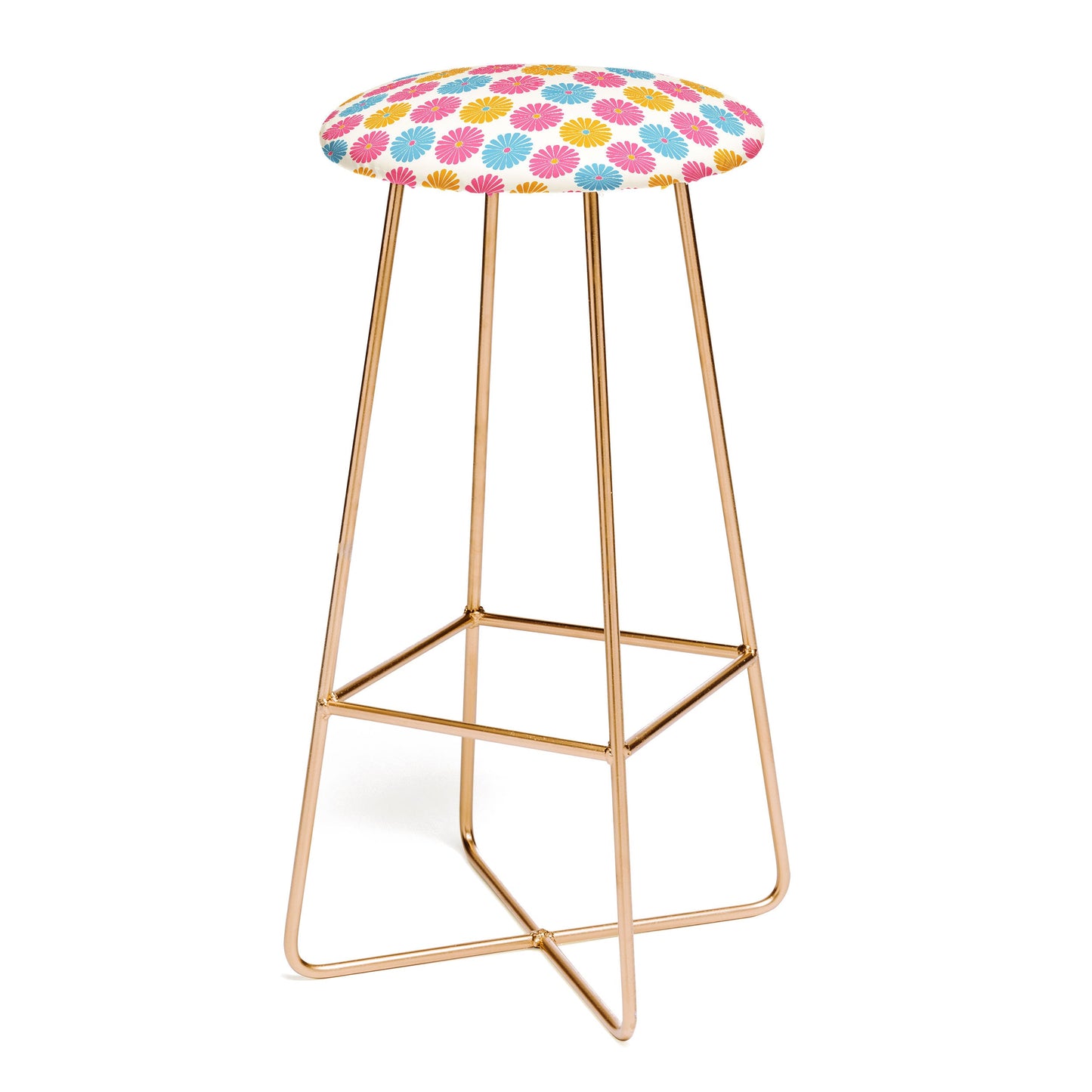 Colour Poems Daisy Pattern Multicolor II Bar Stool
