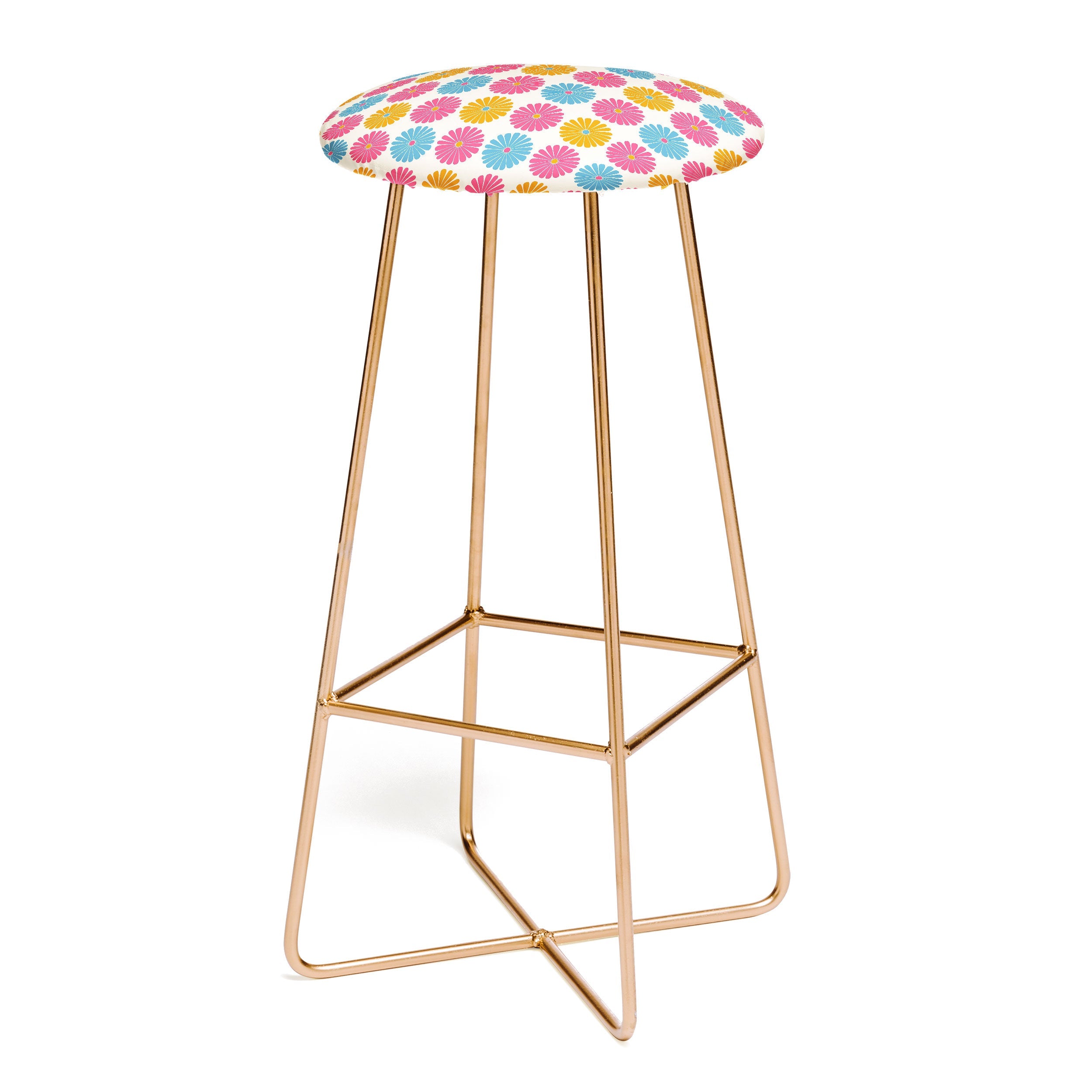 Colour Poems Daisy Pattern Multicolor II Bar Stool