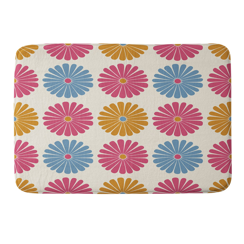 Colour Poems Daisy Pattern Multicolor II Memory Foam Bath Mat