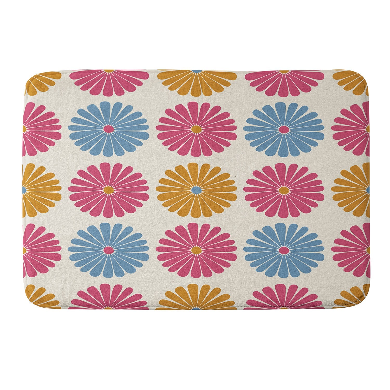 Colour Poems Daisy Pattern Multicolor II Memory Foam Bath Mat