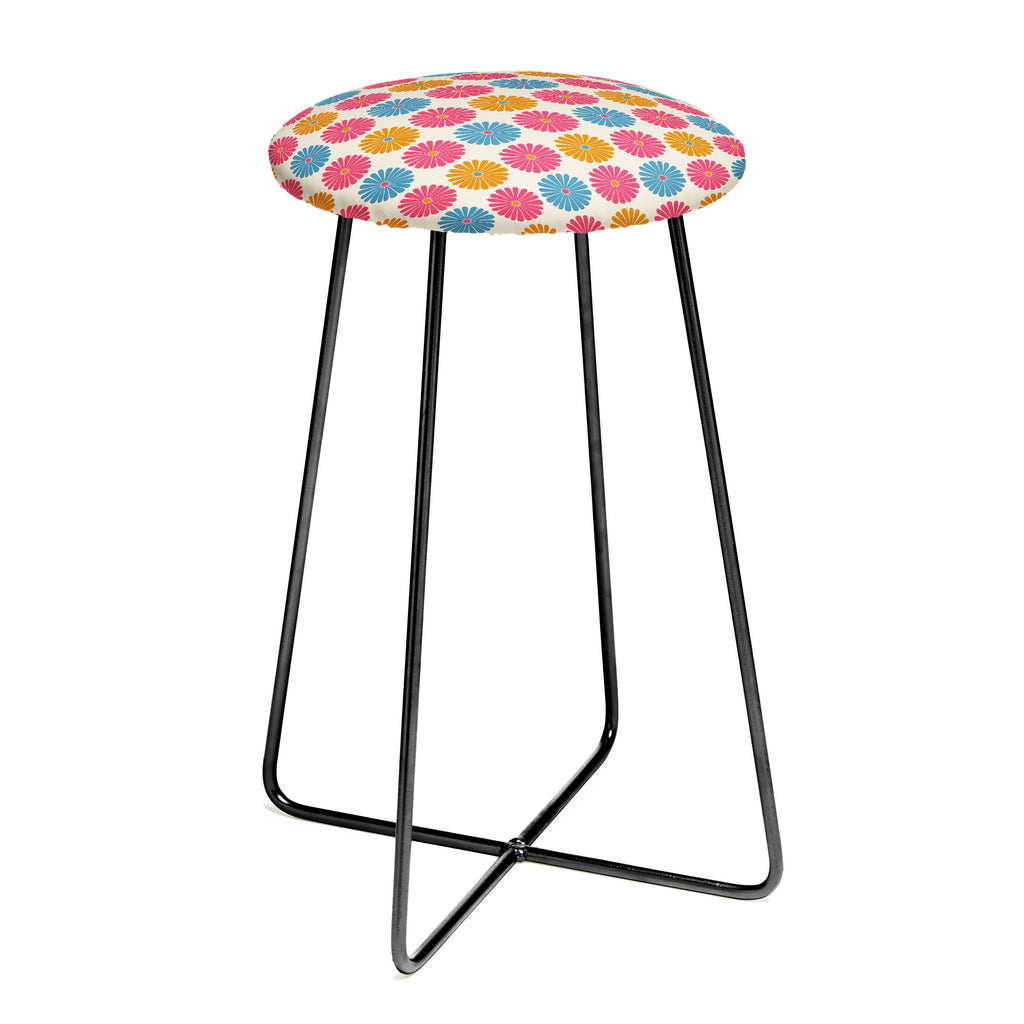 Colour Poems Daisy Pattern Multicolor II Counter Stool