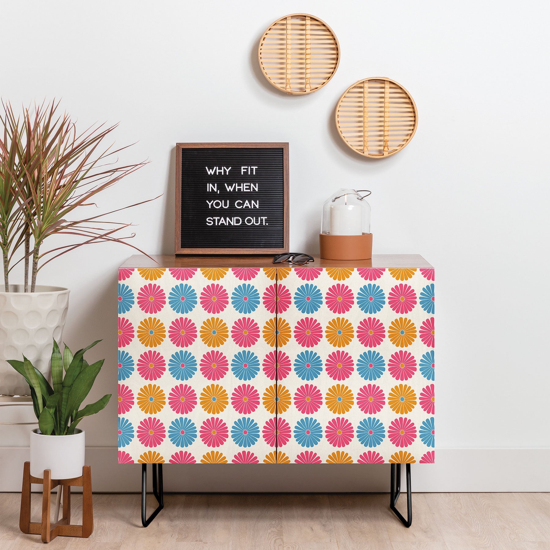 Colour Poems Daisy Pattern Multicolor II Credenza