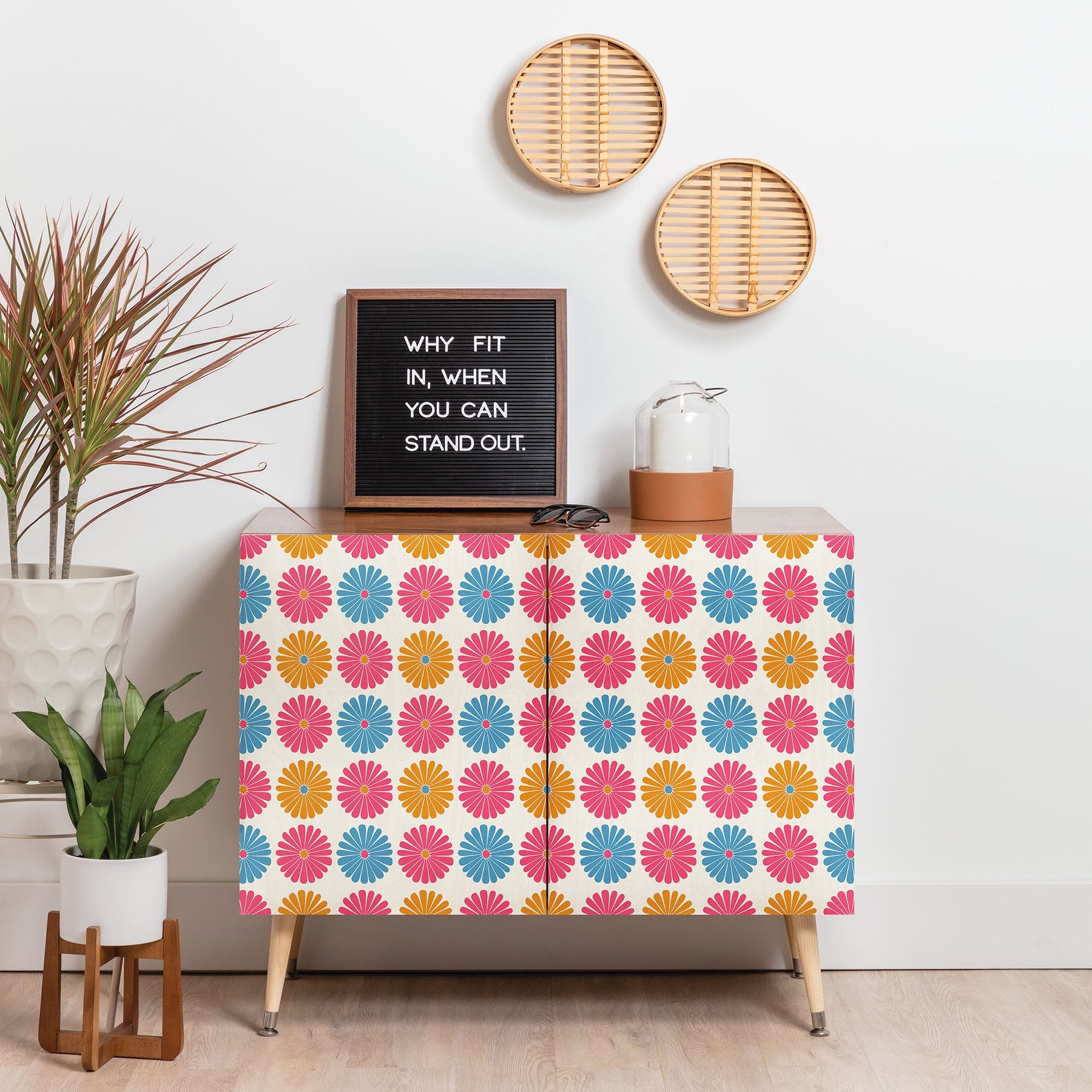 Colour Poems Daisy Pattern Multicolor II Credenza