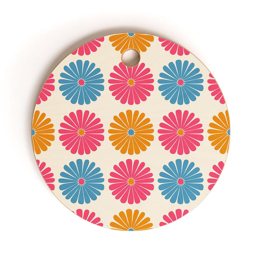Colour Poems Daisy Pattern Multicolor II Cutting Board Round