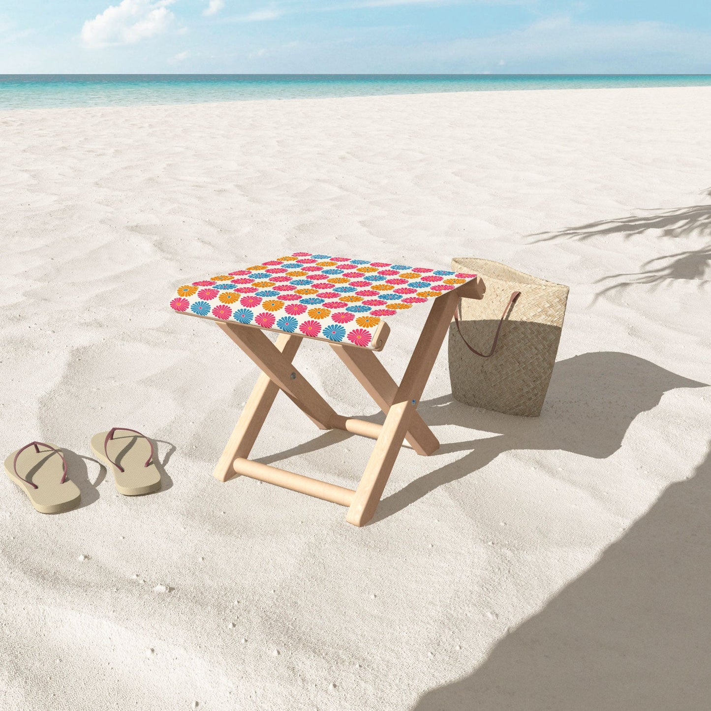 Colour Poems Daisy Pattern Multicolor II Folding Stool
