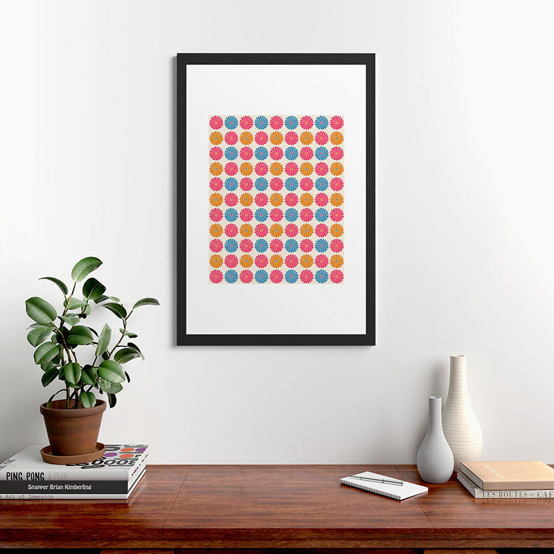 Colour Poems Daisy Pattern Multicolor II Framed Art Print