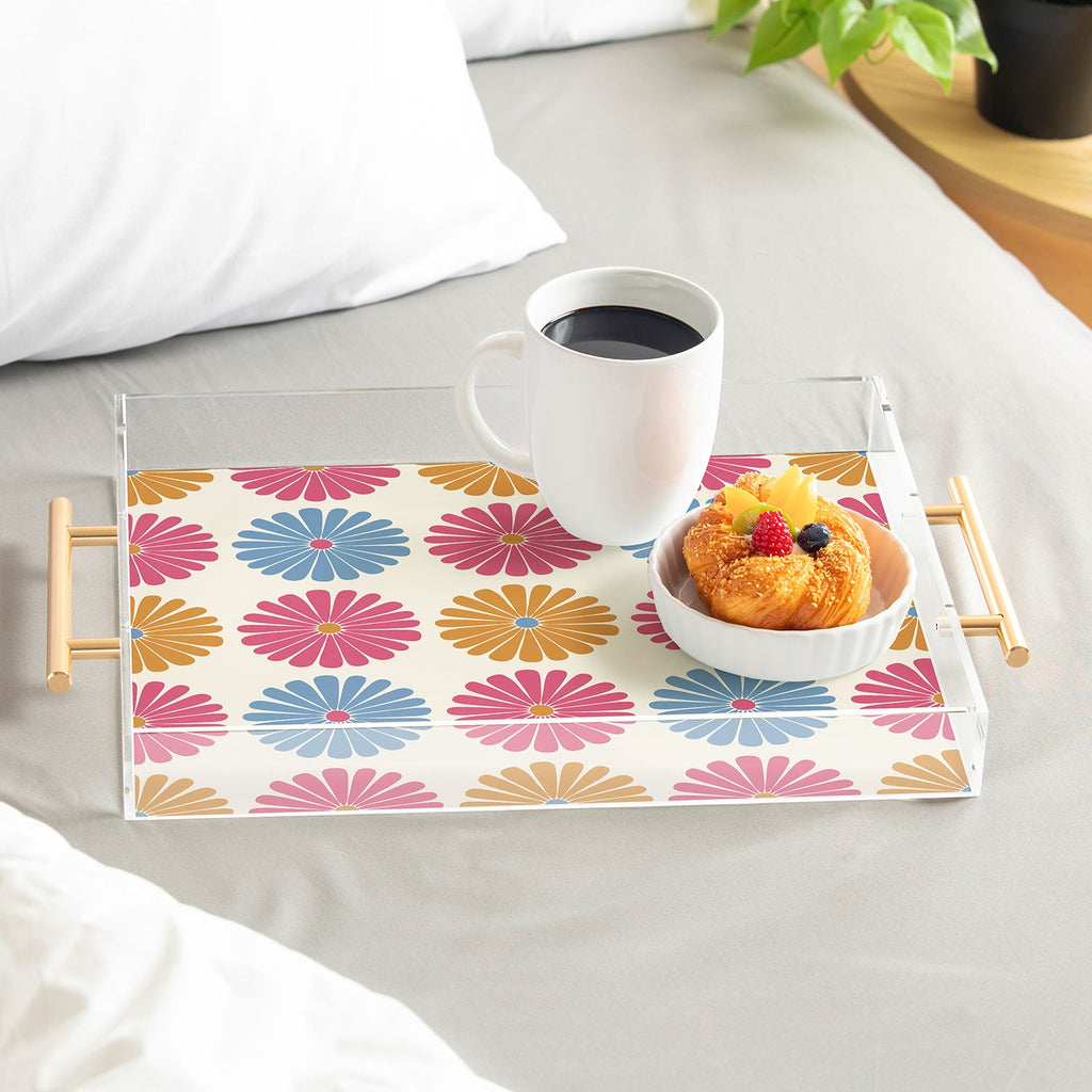 Colour Poems Daisy Pattern Multicolor II Acrylic Tray