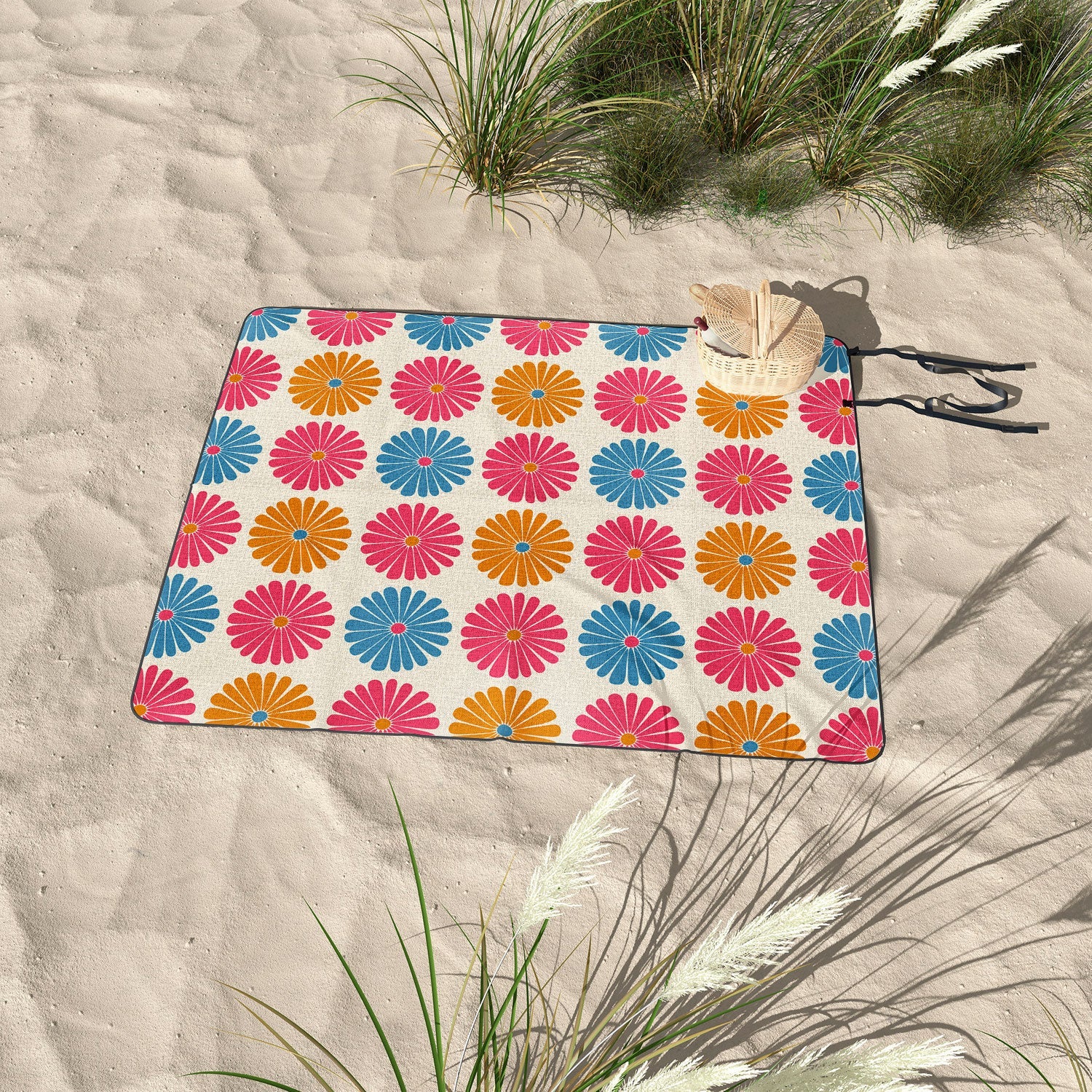 Colour Poems Daisy Pattern Multicolor II Picnic Blanket