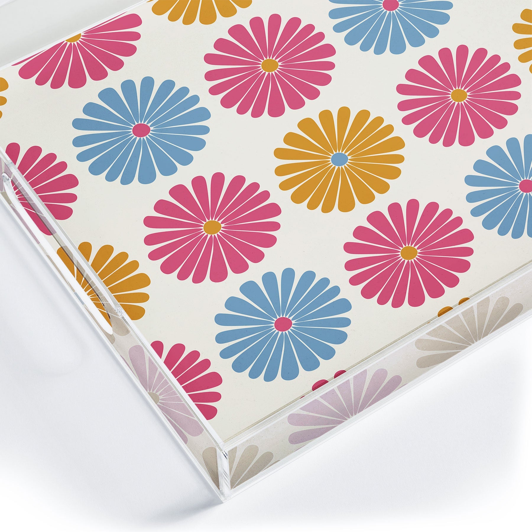 Colour Poems Daisy Pattern Multicolor II Acrylic Tray