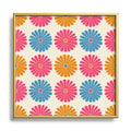 Colour Poems Daisy Pattern Multicolor II Square Metal Framed Art Print