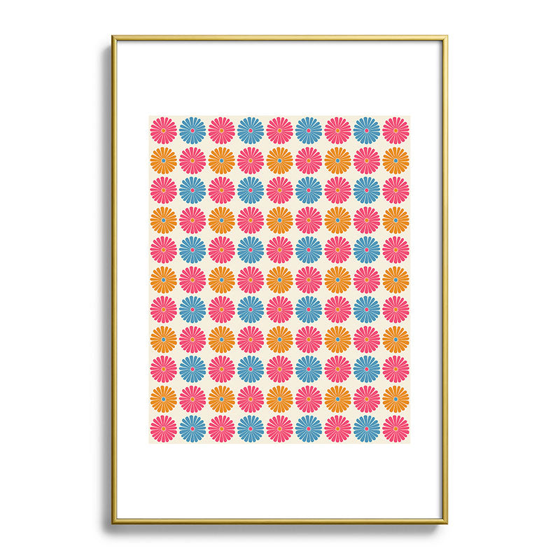 Colour Poems Daisy Pattern Multicolor II Metal Framed Art Print
