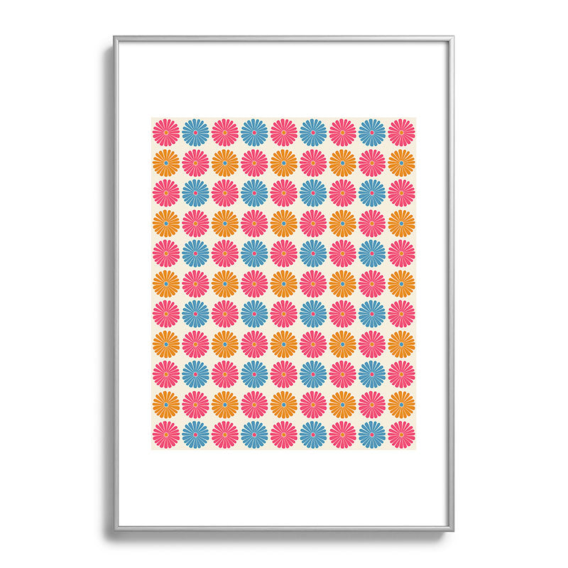 Colour Poems Daisy Pattern Multicolor II Metal Framed Art Print