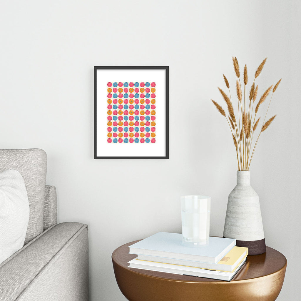 Colour Poems Daisy Pattern Multicolor II Metal Framed Art Print
