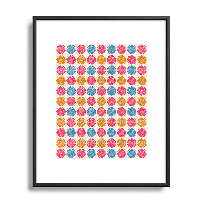 Colour Poems Daisy Pattern Multicolor II Metal Framed Art Print