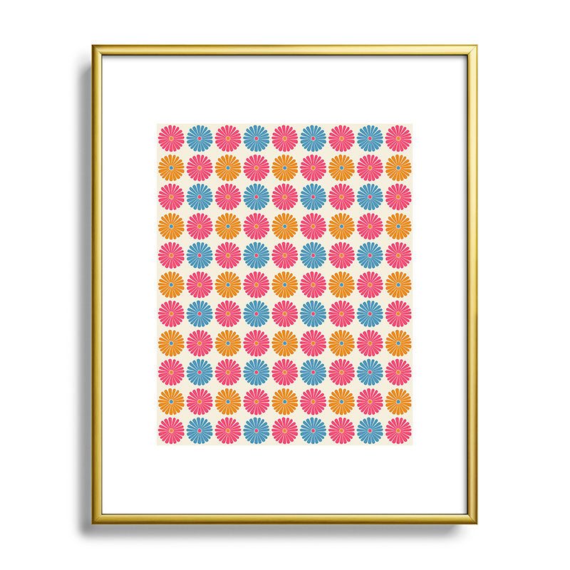 Colour Poems Daisy Pattern Multicolor II Metal Framed Art Print
