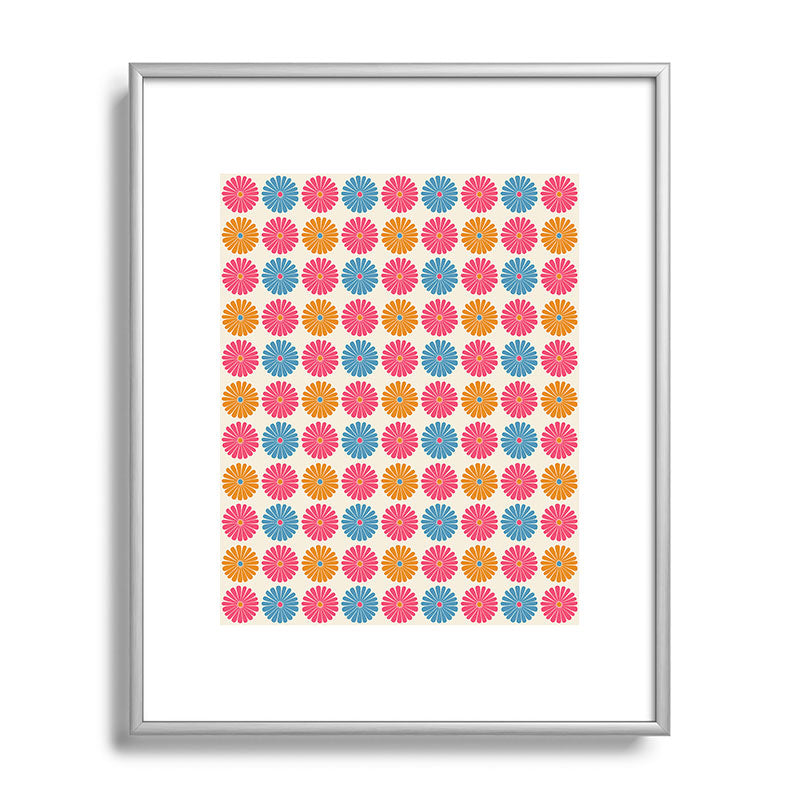 Colour Poems Daisy Pattern Multicolor II Metal Framed Art Print
