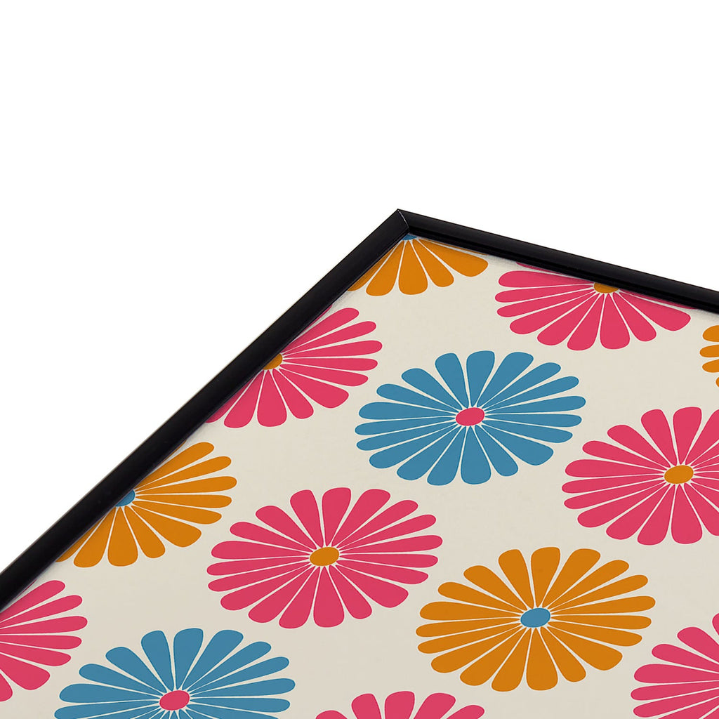 Colour Poems Daisy Pattern Multicolor II Square Metal Framed Art Print