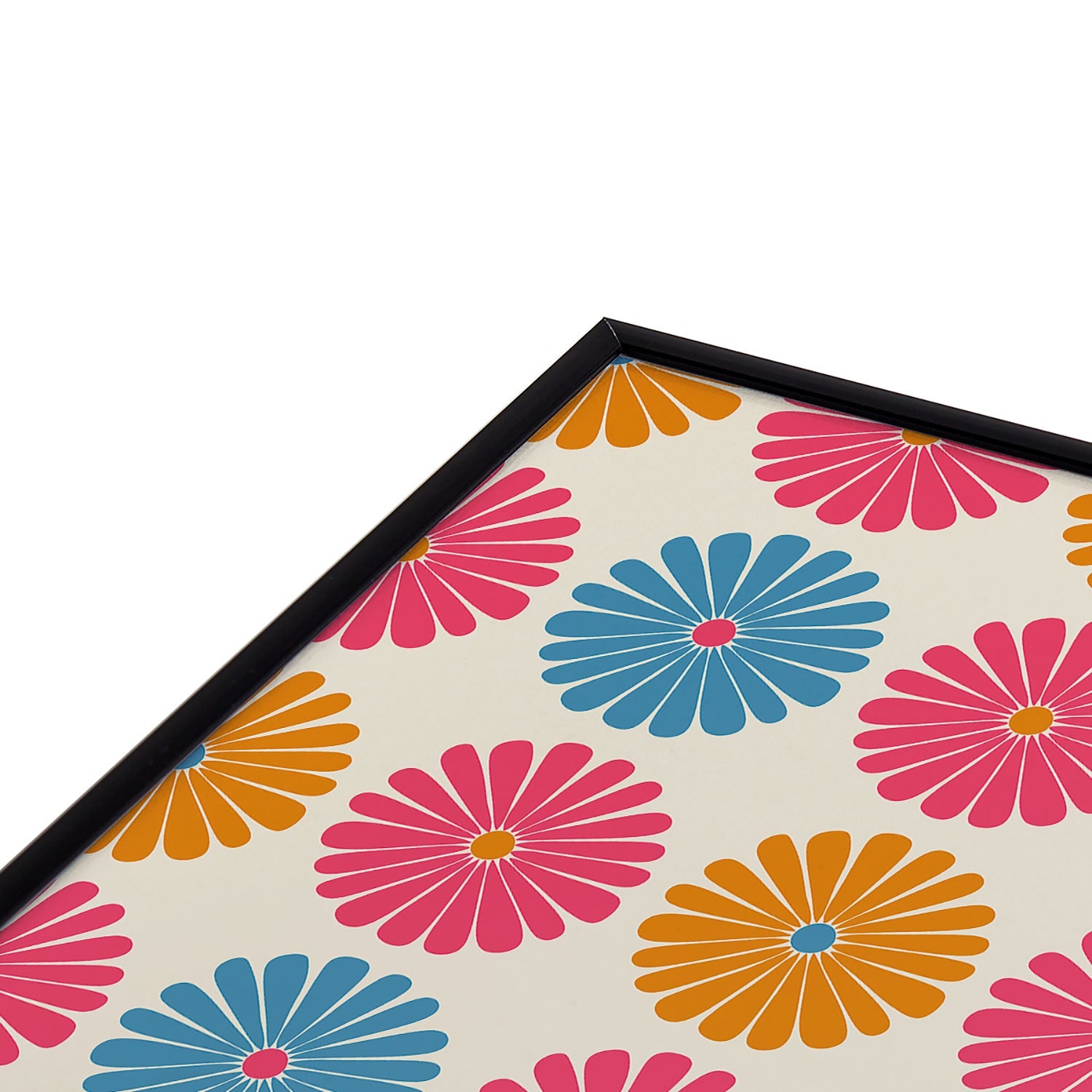 Colour Poems Daisy Pattern Multicolor II Square Metal Framed Art Print