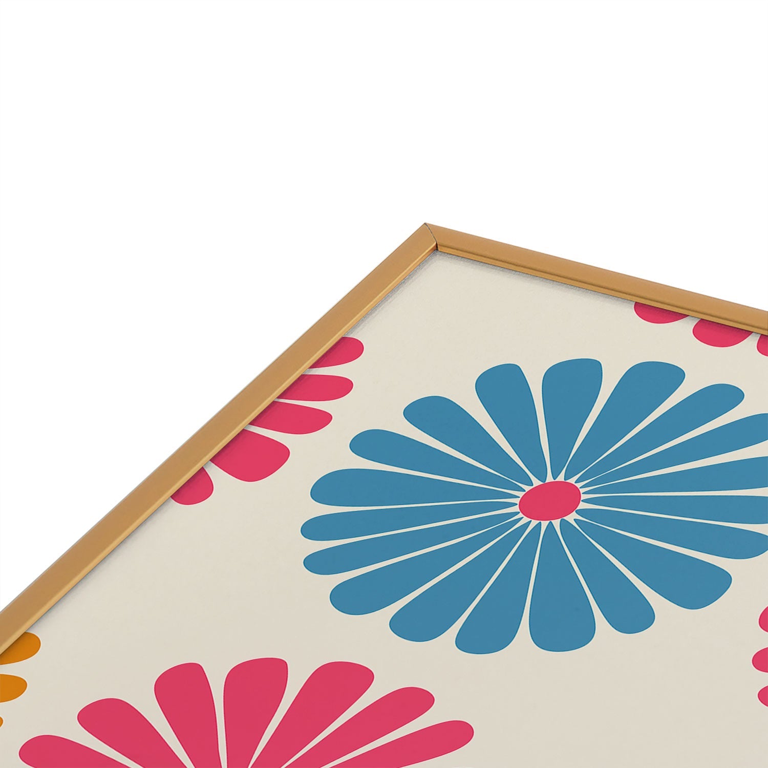 Colour Poems Daisy Pattern Multicolor II Square Metal Framed Art Print