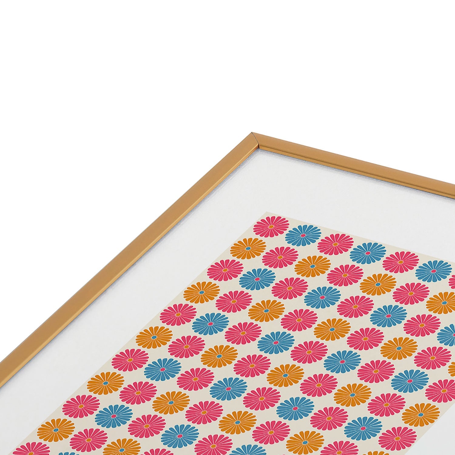 Colour Poems Daisy Pattern Multicolor II Metal Framed Art Print