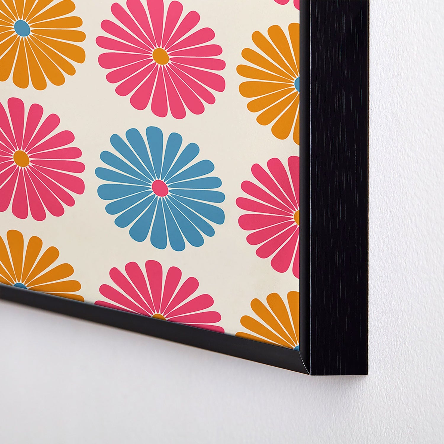 Colour Poems Daisy Pattern Multicolor II Square Metal Framed Art Print