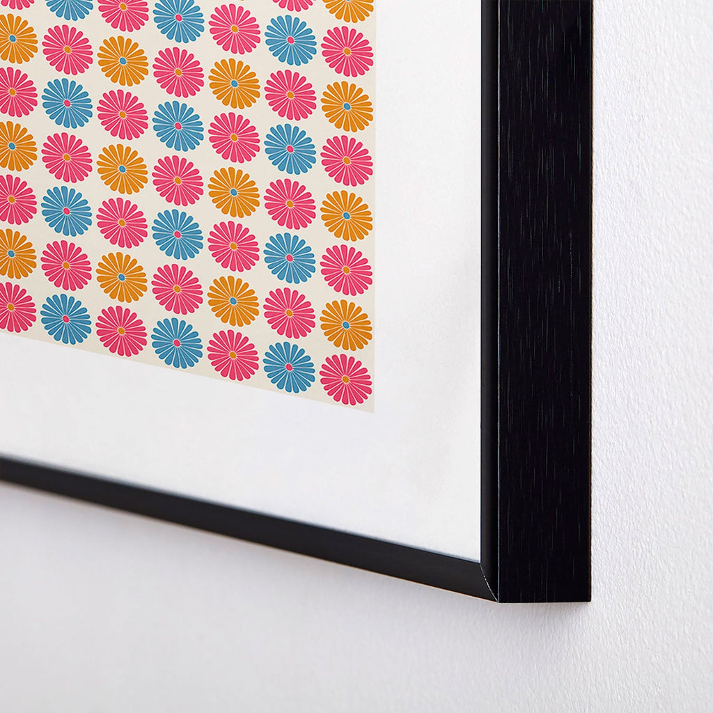 Colour Poems Daisy Pattern Multicolor II Metal Framed Art Print