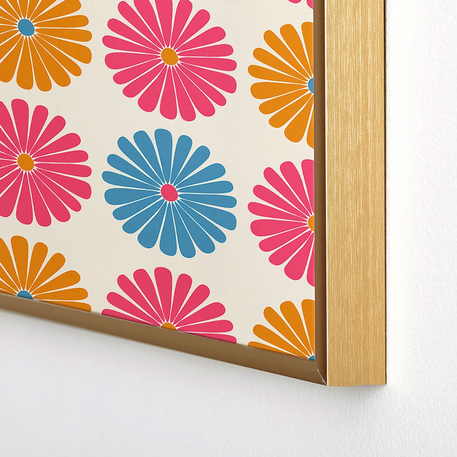Colour Poems Daisy Pattern Multicolor II Square Metal Framed Art Print