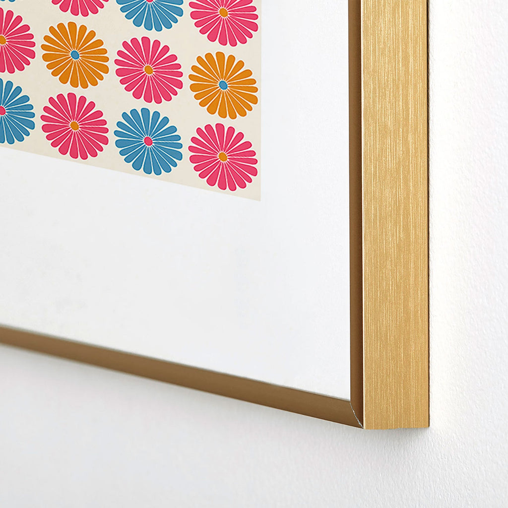Colour Poems Daisy Pattern Multicolor II Metal Framed Art Print
