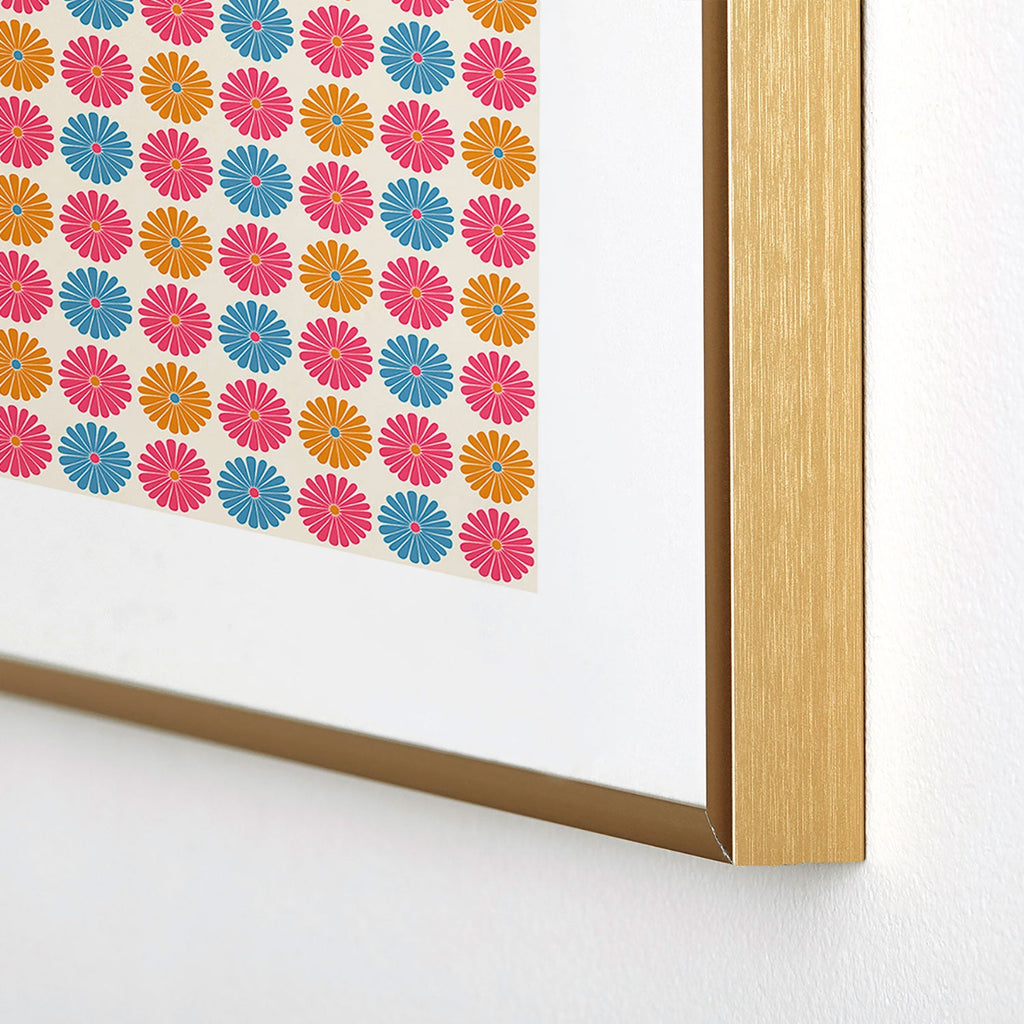 Colour Poems Daisy Pattern Multicolor II Metal Framed Art Print