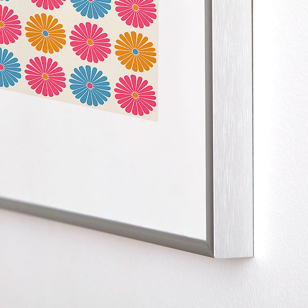 Colour Poems Daisy Pattern Multicolor II Metal Framed Art Print