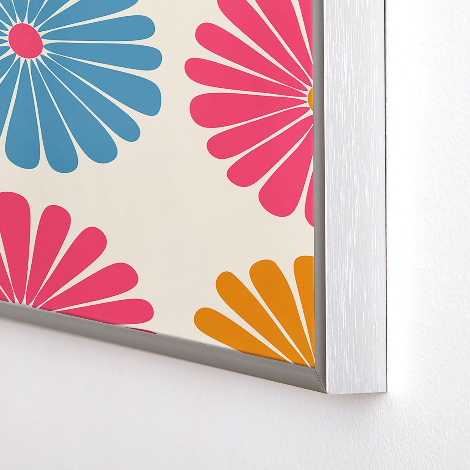 Colour Poems Daisy Pattern Multicolor II Square Metal Framed Art Print