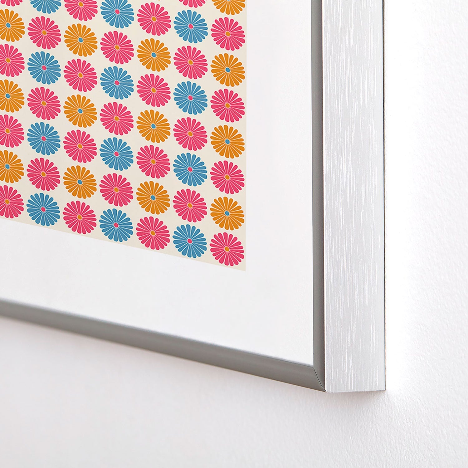 Colour Poems Daisy Pattern Multicolor II Metal Framed Art Print