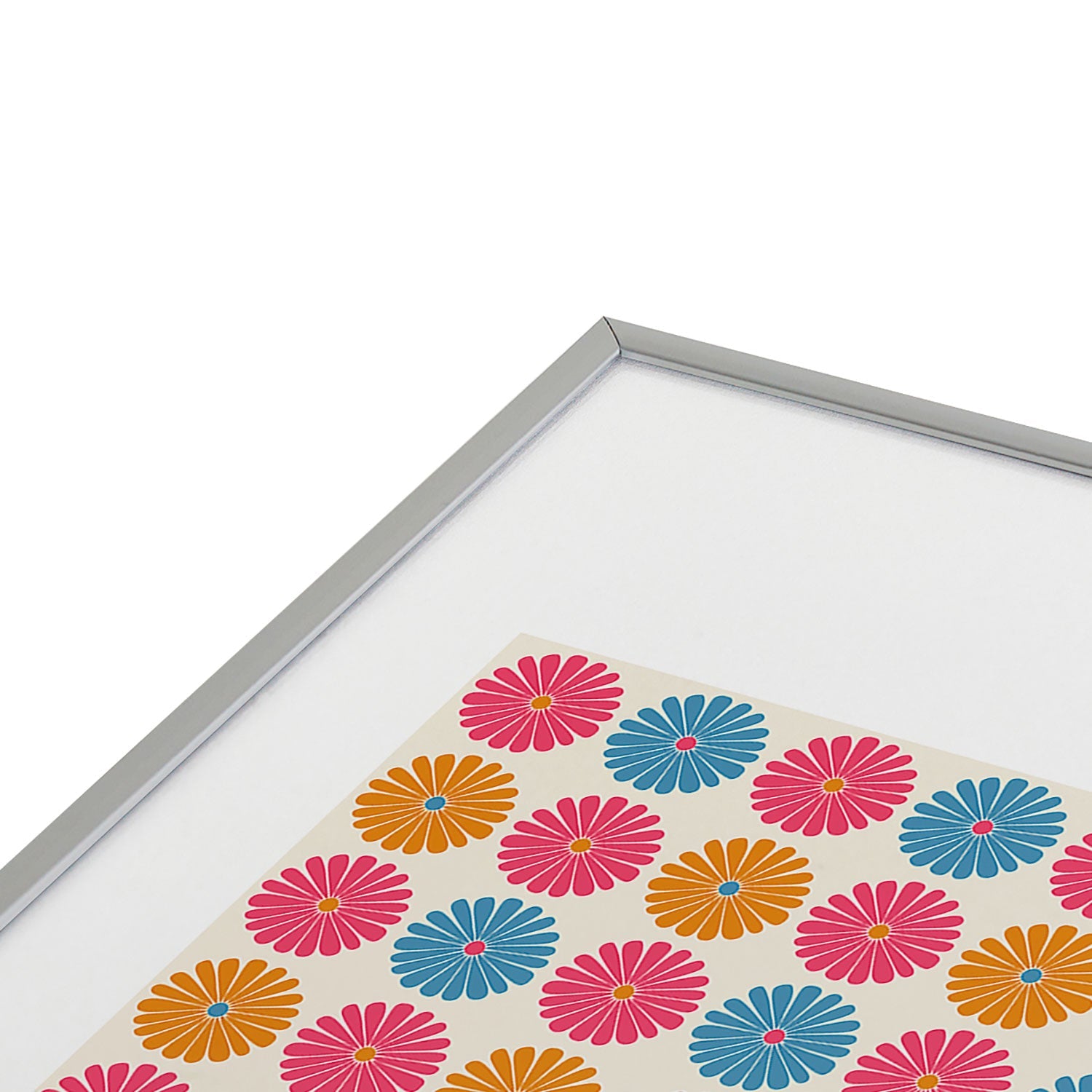 Colour Poems Daisy Pattern Multicolor II Metal Framed Art Print