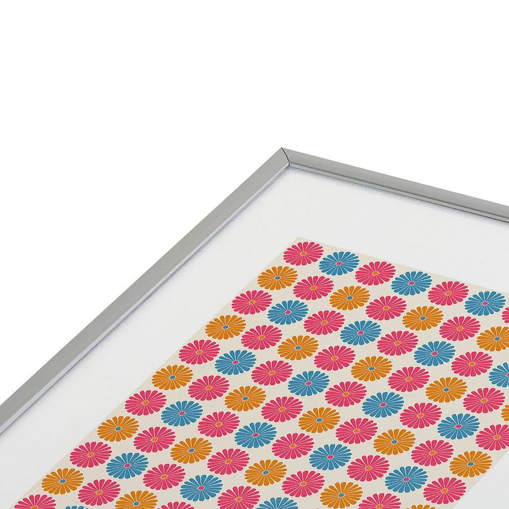 Colour Poems Daisy Pattern Multicolor II Metal Framed Art Print