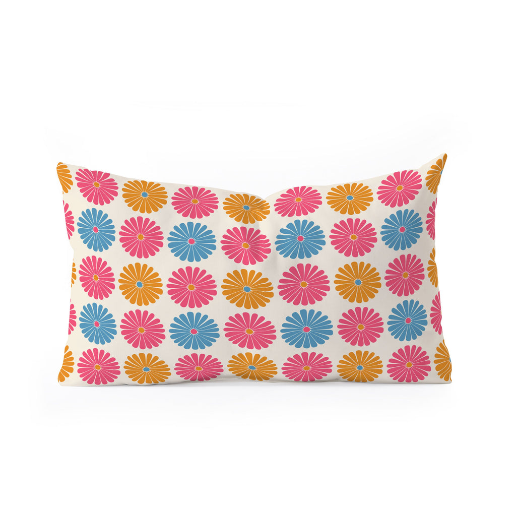 Colour Poems Daisy Pattern Multicolor II Oblong Throw Pillow