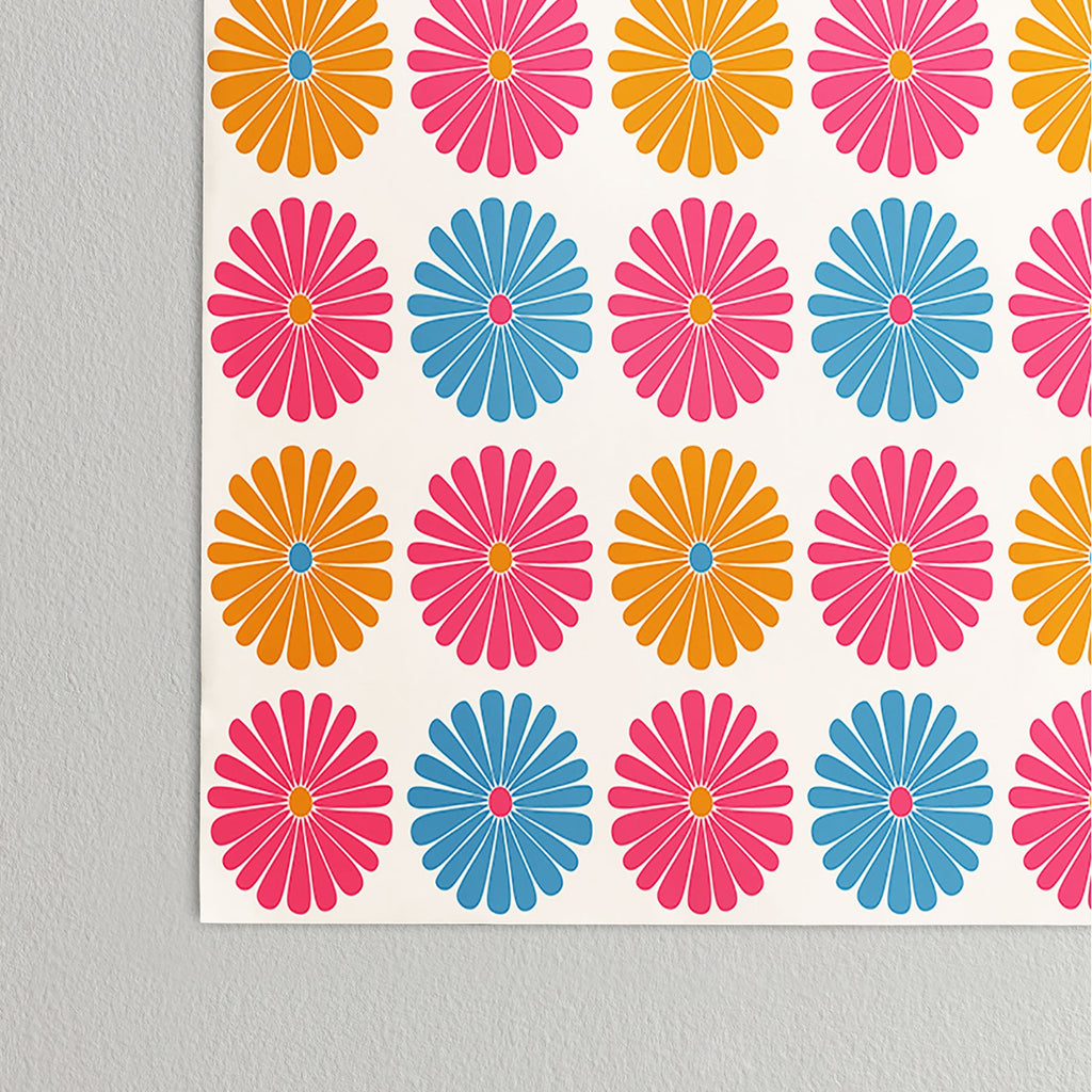 Colour Poems Daisy Pattern Multicolor II Poster