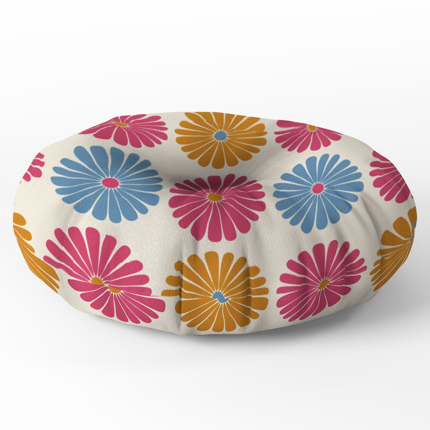Colour Poems Daisy Pattern Multicolor II Floor Pillow Round