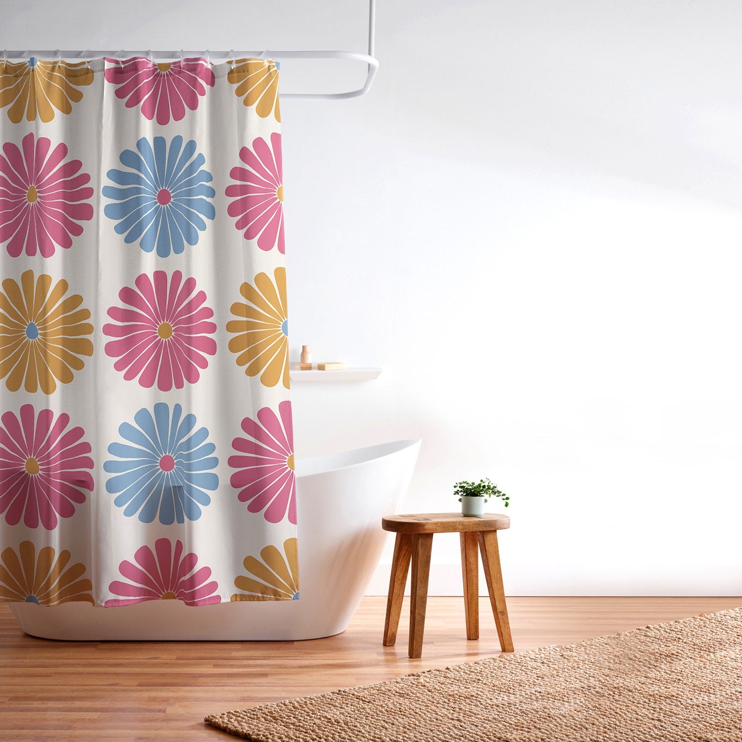 Colour Poems Daisy Pattern Multicolor II Shower Curtain