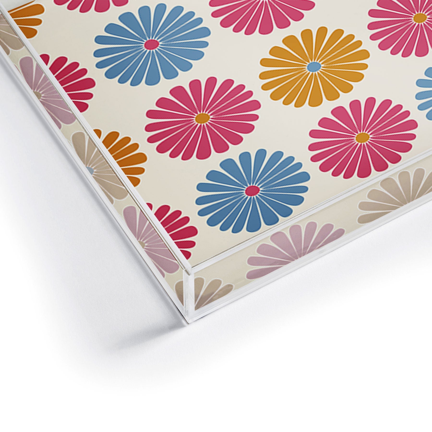 Colour Poems Daisy Pattern Multicolor II Acrylic Tray