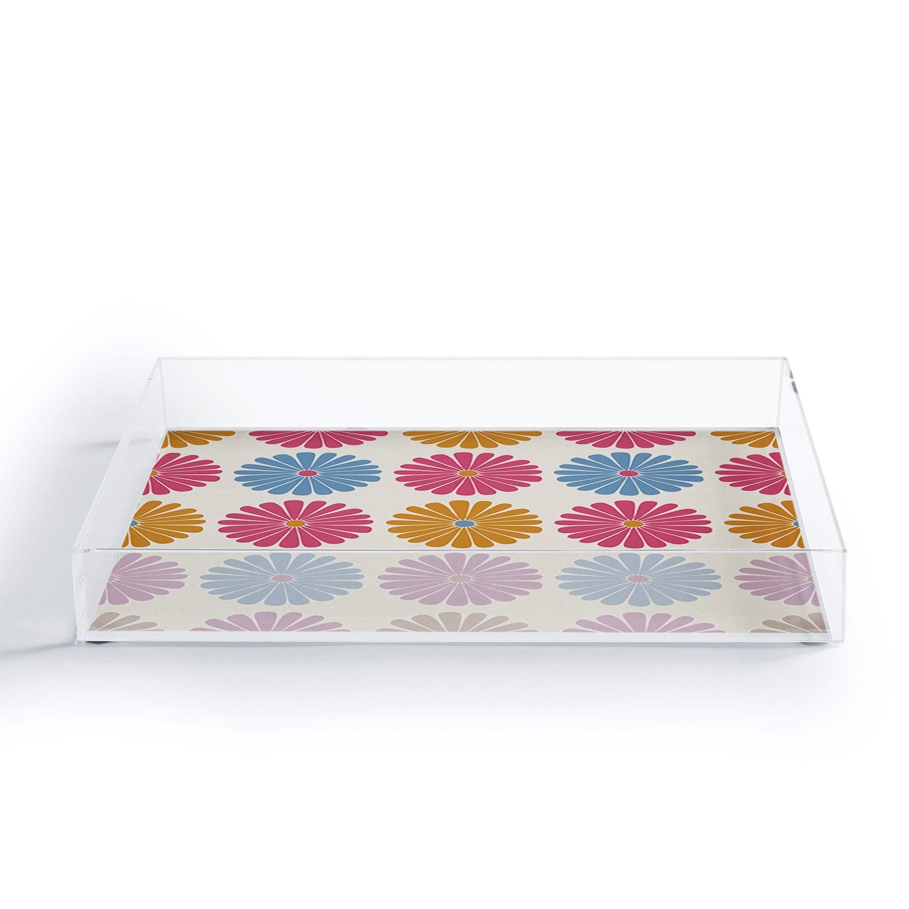 Colour Poems Daisy Pattern Multicolor II Acrylic Tray