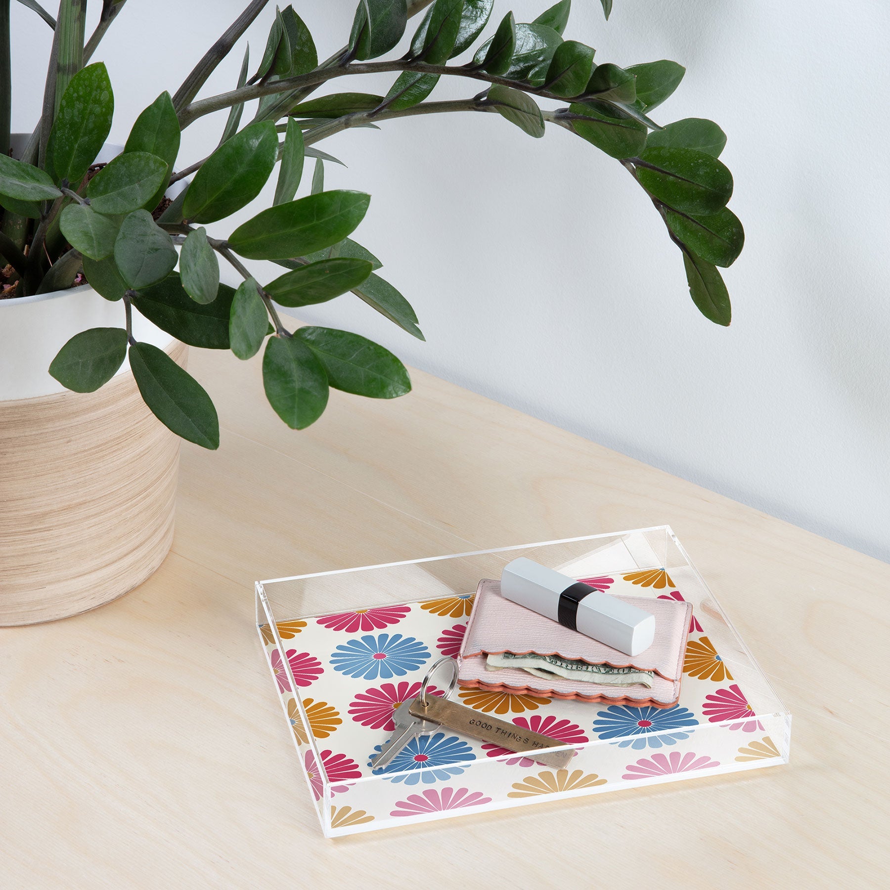 Colour Poems Daisy Pattern Multicolor II Acrylic Tray