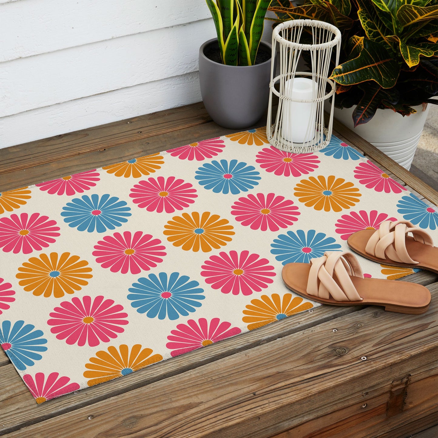 Colour Poems Daisy Pattern Multicolor II Outdoor Rug