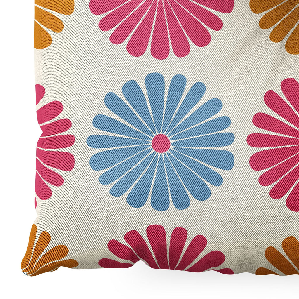 Colour Poems Daisy Pattern Multicolor II Floor Pillow Square
